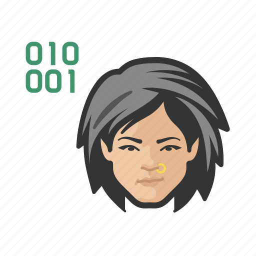 Computer, programmer, asian, female icon - Download on Iconfinder