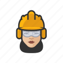 construction, crew, asian, female