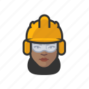 construction, crew, black, female 