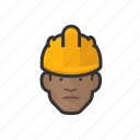 network, technician, black, male, hard hat, avatar 