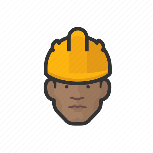 Network, technician, black, male, hard hat, avatar icon - Download on Iconfinder