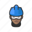 black woman, hard hat, construction, worker, avatar 