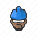 nuclear, technician, black, male, hard hat, avatar 