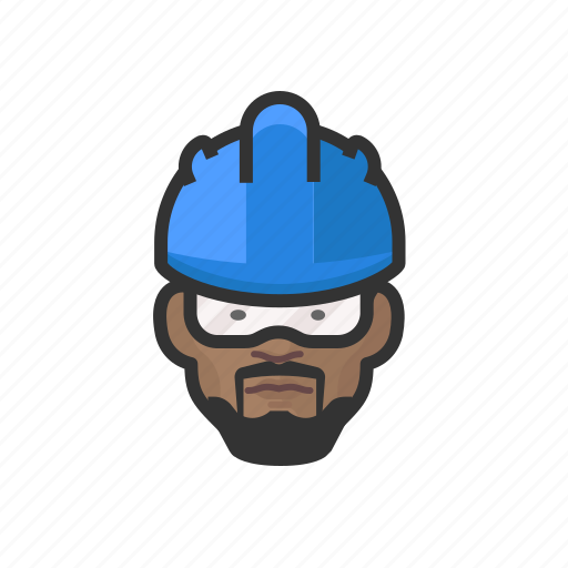 Nuclear, technician, black, male, hard hat, avatar icon - Download on Iconfinder