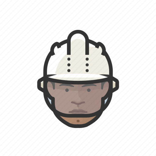 Construction, worker, hardhat, african, man icon - Download on Iconfinder
