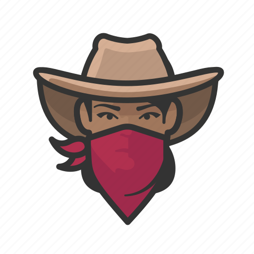 Bandit, black, female, cowgirl icon - Download on Iconfinder