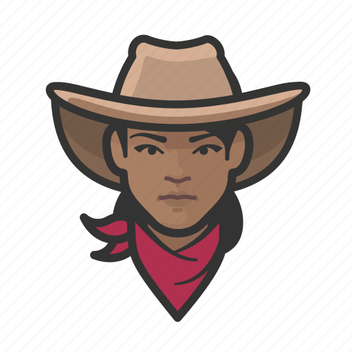 Cowhand, black, female icon - Download on Iconfinder