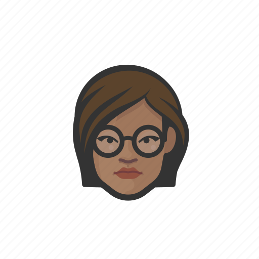 Doctor, black, female, glasses, woman, face icon - Download on Iconfinder