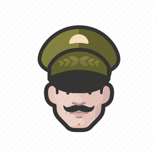 Military, general, white, male, face, man icon - Download on Iconfinder