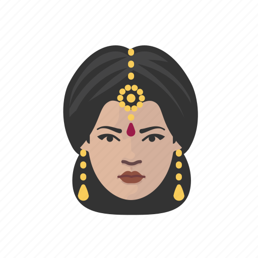 Traditional, indian, female, avatar, face icon - Download on Iconfinder