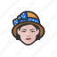 avatar, cloche, hat, woman, caucasian 