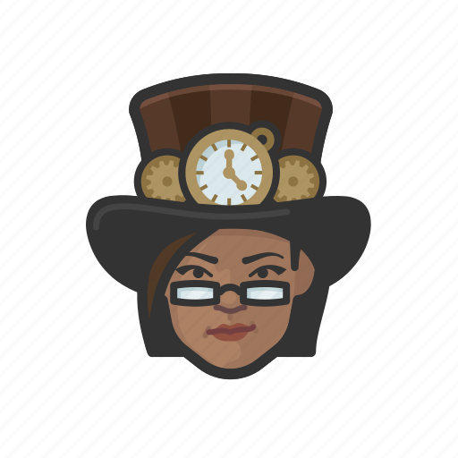 Avatar, steampunk, woman, african icon - Download on Iconfinder
