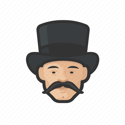 Avatar, tophat, mustache, asian icon - Download on Iconfinder