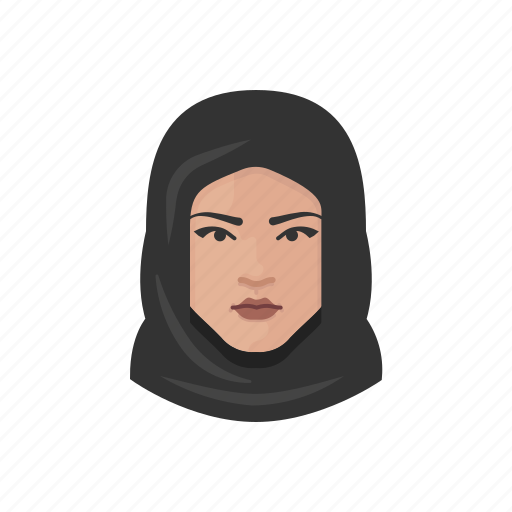 Muslim, attire, arab, female, avatar, face icon - Download on Iconfinder