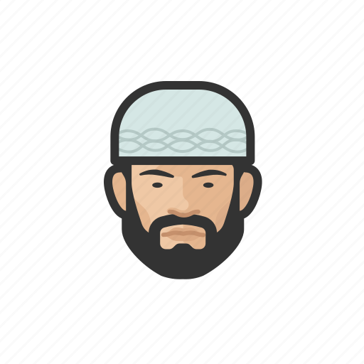 Muslim, attire, asian, male, avatar, face icon - Download on Iconfinder