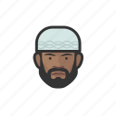 muslim, attire, black, male, avatar, face 