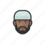 muslim, attire, black, male, avatar, face 