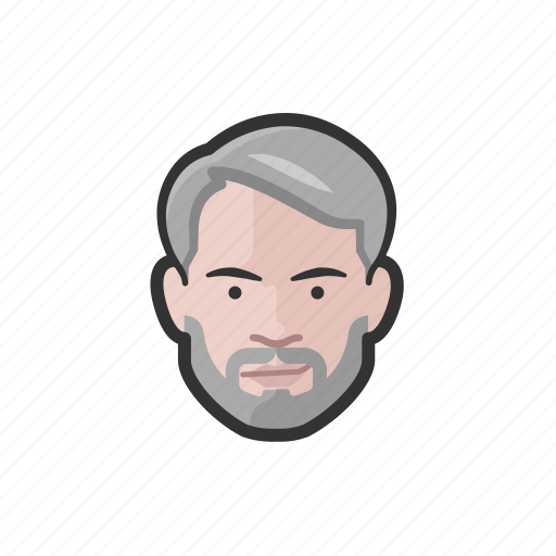 Gray hair, beard, avatar, middle age man, man icon - Download on Iconfinder