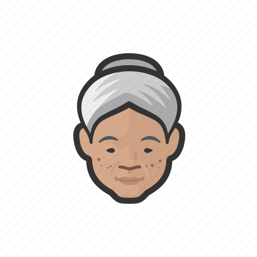 Senior citizen, avatar, old woman, asian, woman icon - Download on Iconfinder