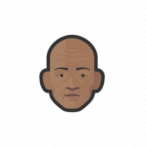 Senior citizen, black man, grandfather, old man, avatar icon - Download on Iconfinder