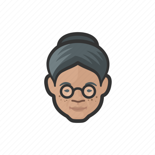 Senior citizen, old woman, grandmother, asian, avatar icon - Download on Iconfinder