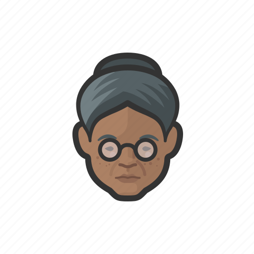 Senior citizen, old woman, grandmother, black woman, avatar icon - Download on Iconfinder