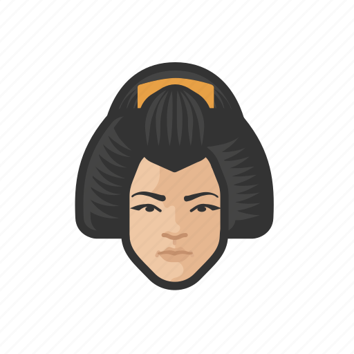 Traditional, attire, japanese, female, avatar, face icon - Download on Iconfinder