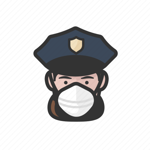 Avatar, police, white, female, coronavirus icon - Download on Iconfinder