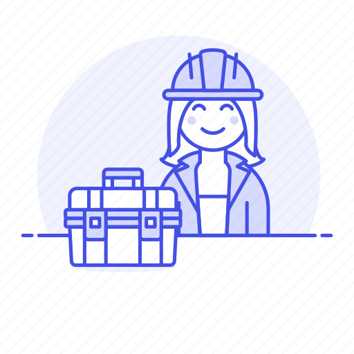Equipment, female, builder, engineer, factory, worker, contractor icon - Download on Iconfinder