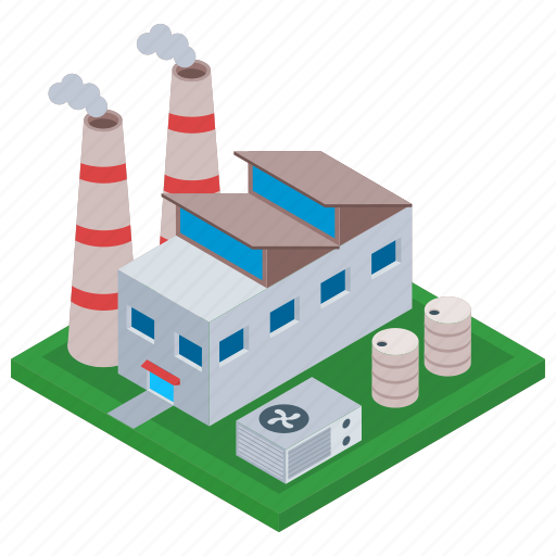 Commercial building, factory, manufacturing unit, mill, oil refinery industry icon - Download on Iconfinder