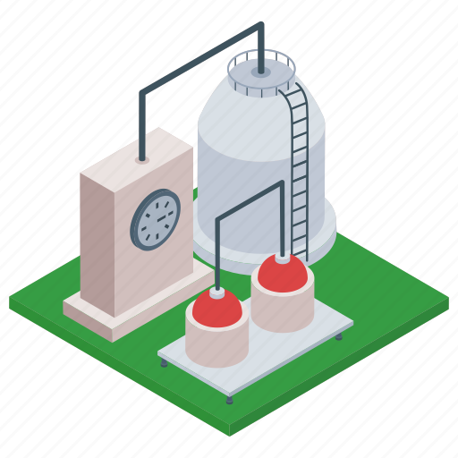 Commercial building, factory, mill, oil refinery industry, power plant icon - Download on Iconfinder
