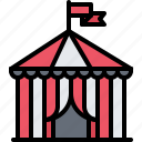 tent, circus, flag, attraction, amusement, park, fair