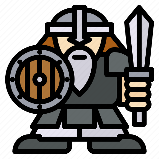 Dwarf, fairytale, fantasy, knight, weapon, war, military icon - Download on Iconfinder
