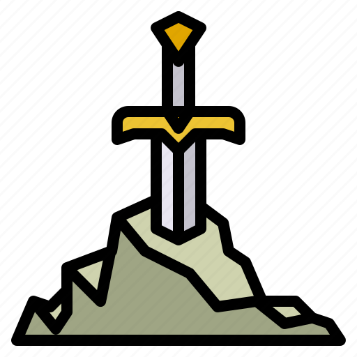 Sword, stone, fairytale, weapon, war icon - Download on Iconfinder