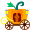 pumpkin, carriage, fairytale, halloween, vehicle 