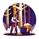 collecting woods, gardener, farmer, forest, autumn
