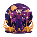 scary scarecrow, horror, haunted, character, halloween