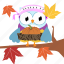 autumn, cartoon, decoration, fall, owl 