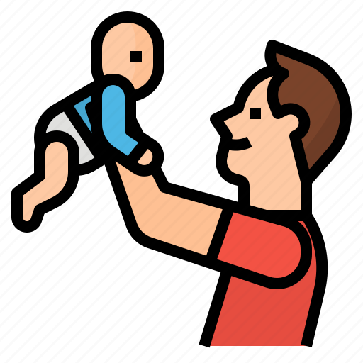 Baby, dad, family, holding icon - Download on Iconfinder