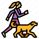 dog, family, jogging, woman