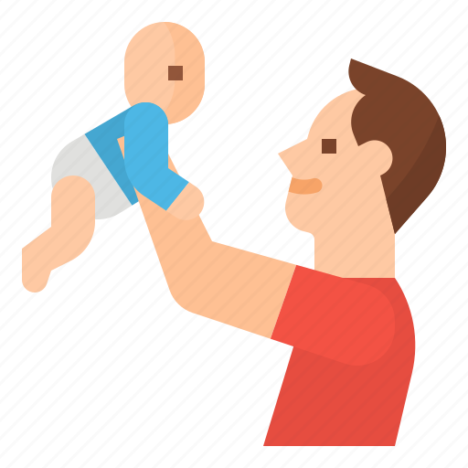 Baby, dad, family, holding icon - Download on Iconfinder