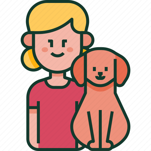 Family, pet, girl, love, child, dog, kid icon - Download on Iconfinder