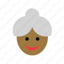 avatar, black, color, face, grandmother, old, woman