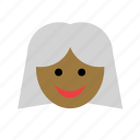 avatar, black, color, face, grandma, grandmother, woman 