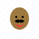 avatar, bald, black, color, face, man, mustache 