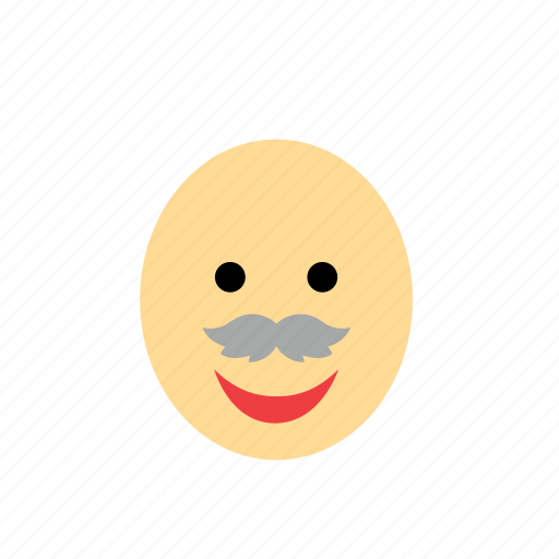 Bald, face, grandfather, greybeard, man, mustache, old icon - Download on Iconfinder