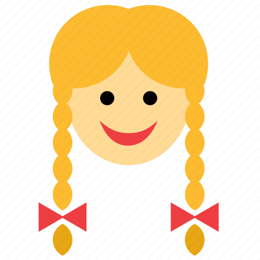 Blonde, braids, face, girl, kid, plaits, woman icon - Download on Iconfinder