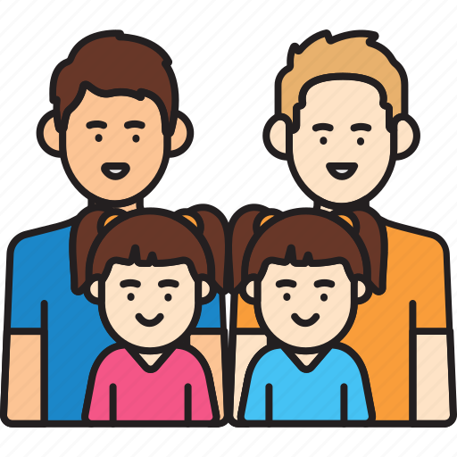 Family, fathers, gay, girl, man, same sex, twins icon - Download on Iconfinder