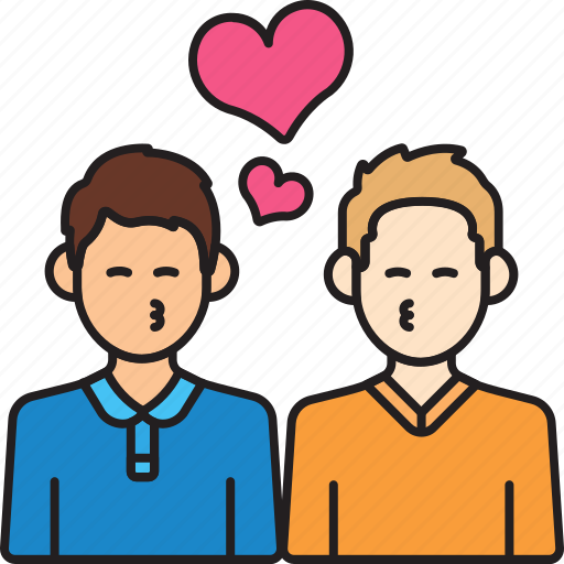 Boyfriends, couple, gay, kiss, men, mixed, two icon - Download on Iconfinder
