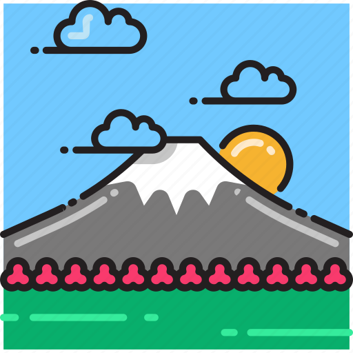 Hill, japan, landscape, mount fuji, mountain, sunrise, sunset icon - Download on Iconfinder